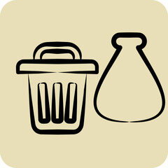 Icon Waste. related to Waste symbol. hand drawn style. design editable