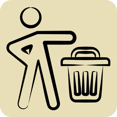Icon Waste Time. related to Waste symbol. hand drawn style. design editable