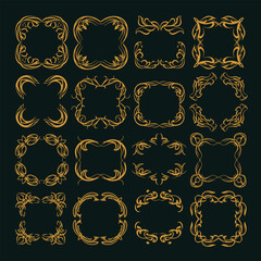 Royal Gold Border Elements Vector Set Arwork