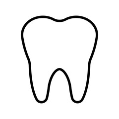 Illustration of a tooth icon for a dentist office on a white background