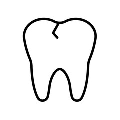 Obraz premium Illustration of a tooth icon for a dentist office on a white background