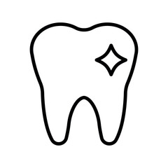 Illustration of a tooth icon for a dentist office on a white background