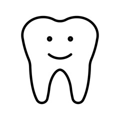 Illustration of a tooth icon for a dentist office on a white background