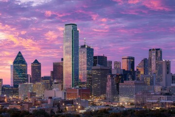 Obraz premium Dallas skyline at sunset