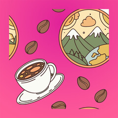 International coffee day graphic illustration