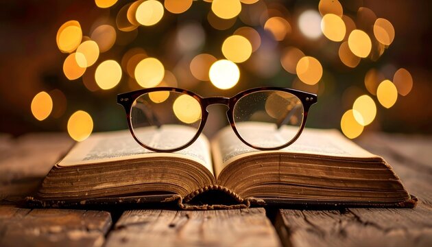 old book and glasses