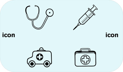vector illustration of a set of medical icons
