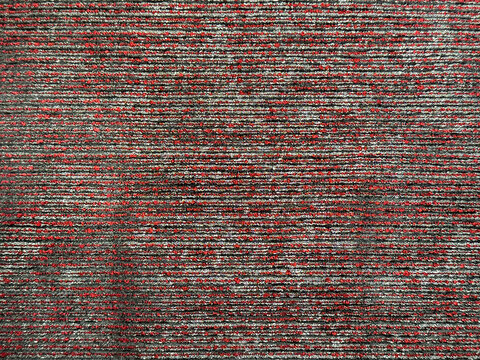 Close up texture of red and grey upholstery fabric, made of woven cotton and polyester. Fluted stripes texture. Suitable for upholstery and carpet rug. Seamless background texture. - Powered by Adobe
