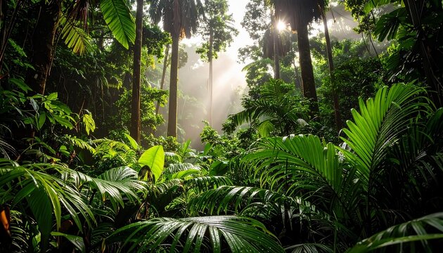 tropical forest in the morning - Powered by Adobe