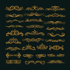 Baroque Golden Borders Element Vector Collection Artwork
