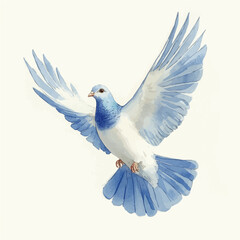 Dove, watercolor drawing vector, isolated on a white background.