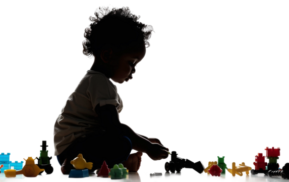 Artistic Scene Depicting Childhood Wonder through Toys Not Tools Isolated on Transparent Background