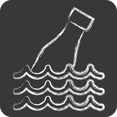 Icon Ocean Trash. related to Waste symbol. chalk Style. design editable