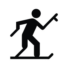 Cross Country Skiing Vector Icon