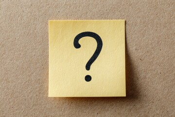 Yellow sticky note with question mark
