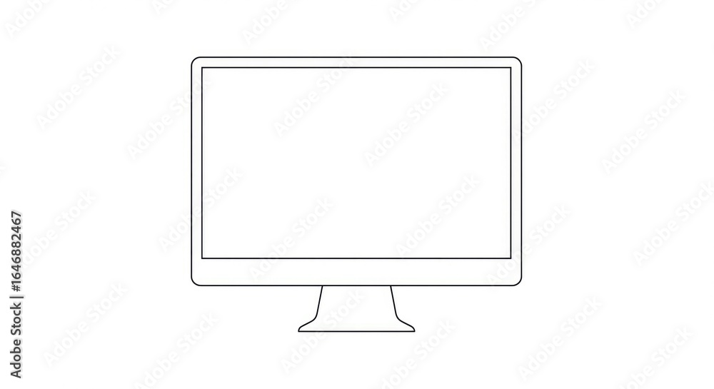 Poster sleek modern computer monitor with a clean white screen and minimalist stand, perfect for showcasing