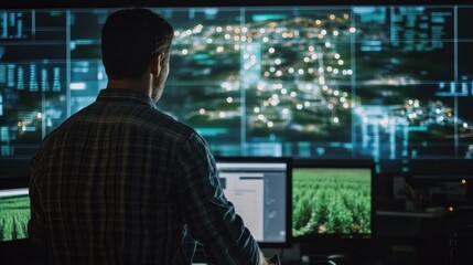 Operator monitoring digital city map