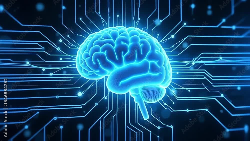 Poster brain power intelligence mind thinking memory neuron science ai technology learning concept idea