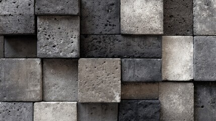 Abstract textured wall of square blocks