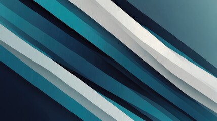 Obraz premium Abstract design with diagonal stripes of teal, gray, and white colors.