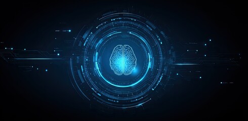 Futuristic brain scan graphic