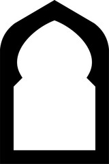 Islamic Arch Style Mosque Entrance Door with Ornamental Window Frame