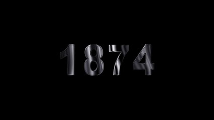 number 1874 on black background.