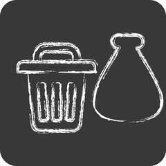 Icon Waste. related to Waste symbol. chalk Style. design editable