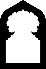 Decorative Islamic Arch Design Featuring Mosque Door and Window Frame
