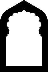 Decorative Islamic Arch Design Featuring Mosque Door and Window Frame
