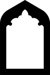 Traditional Islamic Arch Mosque Entrance with Door and Window Frame