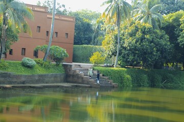 Obraz premium old stone bridge in the park in sonargaon