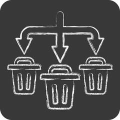 Icon Waste Sorting. related to Waste symbol. chalk Style. design editable