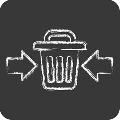 Icon Waste Reduction. related to Waste symbol. chalk Style. design editable