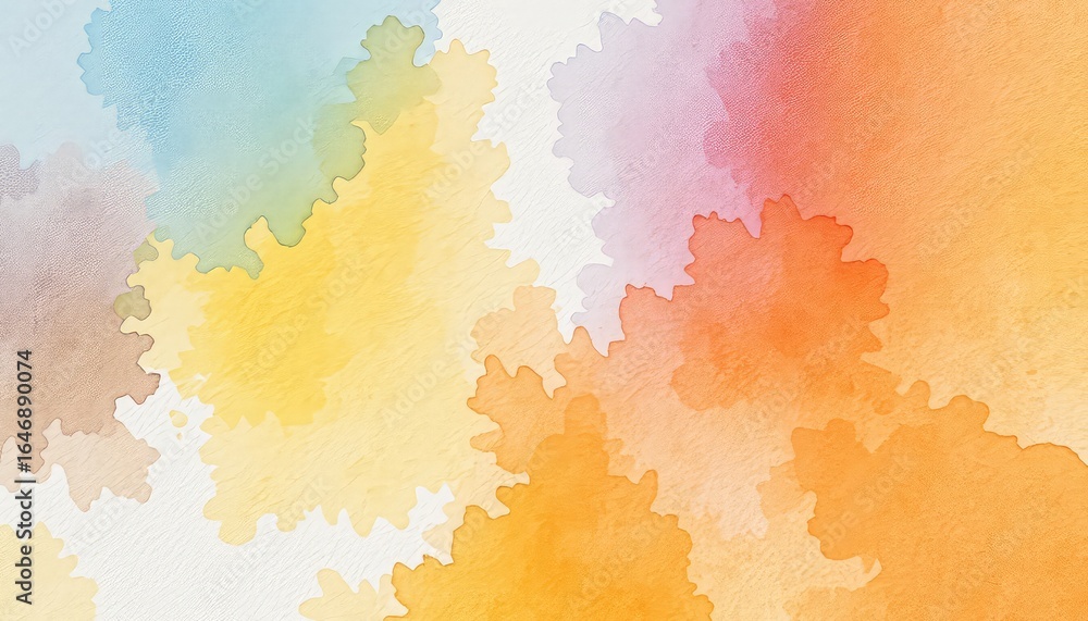 Poster watercolor wash background with soft blended hues creating a colorful, textured pattern for graphic 