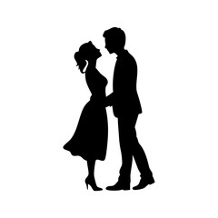 couple love silhouette graphic