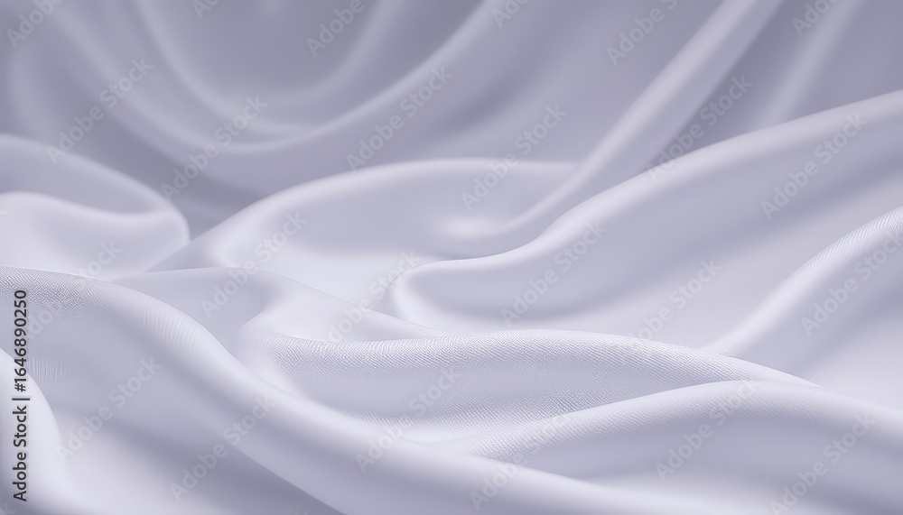 Poster elegant white fabric folds create a soft, flowing background, ideal for showcasing textures and subt
