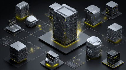 Database management. Businessman touch a circuit board database management optimizes global network performance by ensuring data integrity and security, facilitating efficient data access and storage