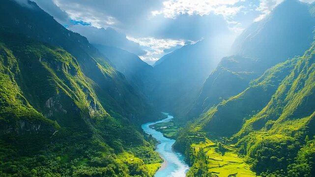 choquequirao river gorge cusco peruvian landscape timelapse video
