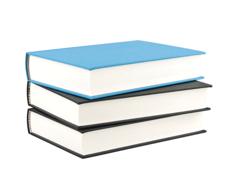Stack of Hardcover Books, Stack of books isolated on white background, Book PNG. Clipping path.