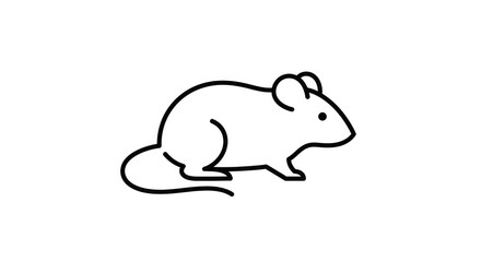 Discover a charming outline of a small mouse, perfect for adding a touch of whimsy to your projects, evoking curiosity and playful exploration.