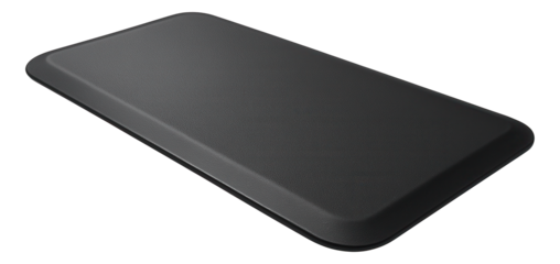 Commercial-grade anti-fatigue mat with heavy-duty cushioning for use in a small bakery