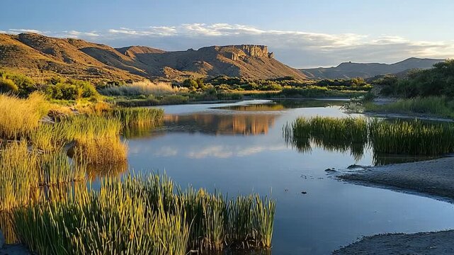 hueco lagoon lambayeque peruvian landscape video zoom in
