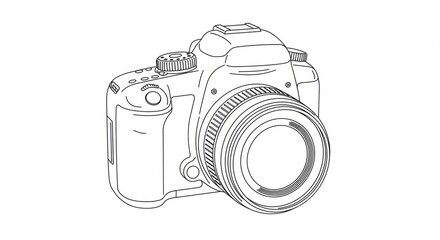 Capture your vision with this sleek, modern DSLR camera outline, perfect for creative projects and tech-focused designs, inspiring your next photographic masterpiece.