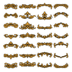 Luxury Gold Ornamental Border Elements Vector