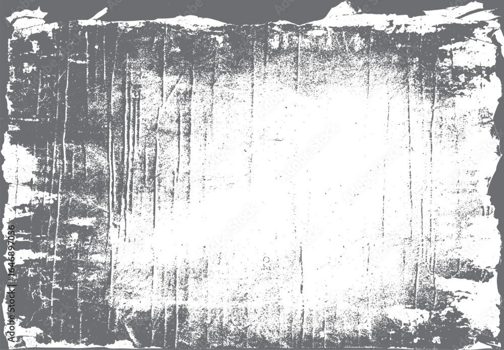Poster distressed grunge texture with vintage torn edges and vertical scratches. rough weathered frame with