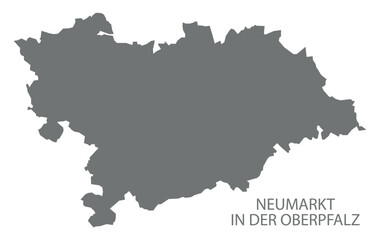 Fototapeta premium Neumarkt in der Oberpfalz city map with boroughs grey illustration silhouette shape