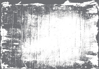 Distressed grunge texture with vintage torn edges and vertical scratches. Rough weathered frame with aged paper effect. Retro worn background.