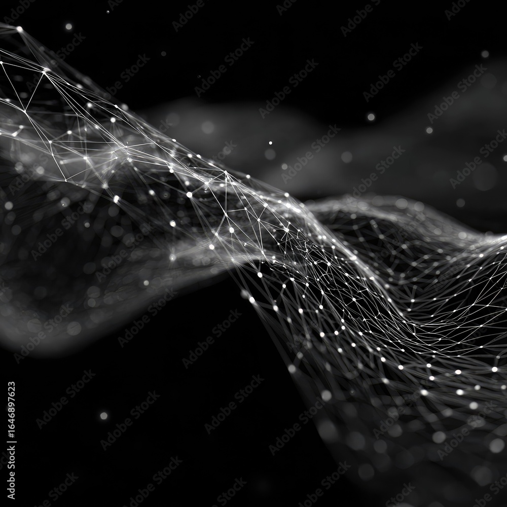 Poster a weblike glowing network structure sits against a dark unfocused backdrop