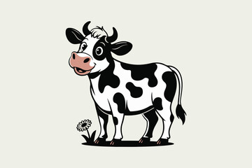 farm cow silhouette  vector